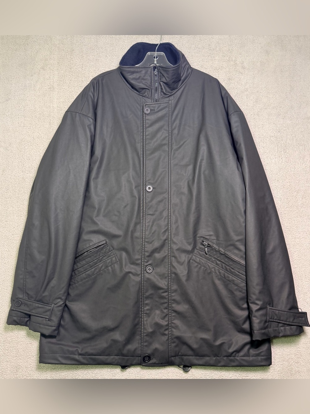 Vintage Southern Design Men XXL Black PVC Rain Parka Jacket Exclusive Mannermode